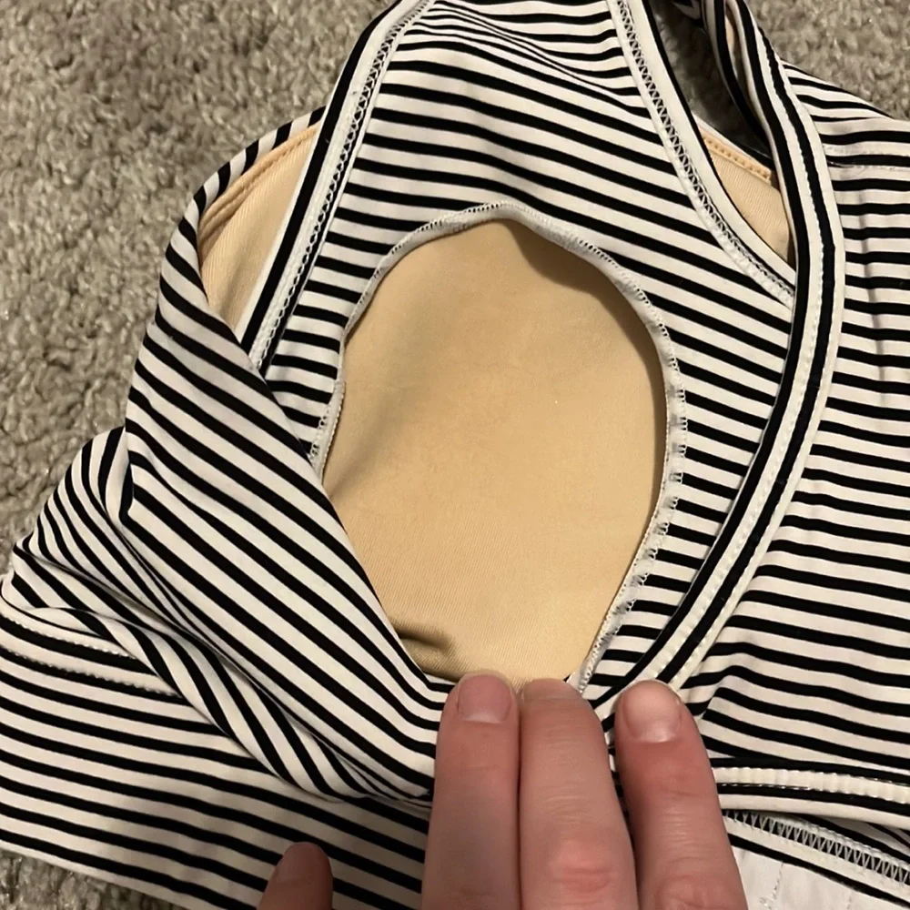 LAST CHANCE-Maven Thread Black and White Striped breastfeeding Sports Bra - Picture 6 of 6